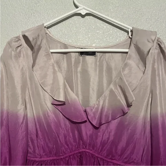 LIPSY Ombre 100% Silk Satin Baby Doll Mini Dress Rare Party Casual - Picture 3 of 9